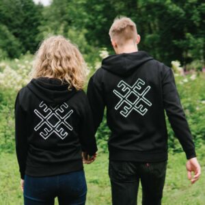 Džemperis su užtrauktuku "Krupis" (unisex, juodas)