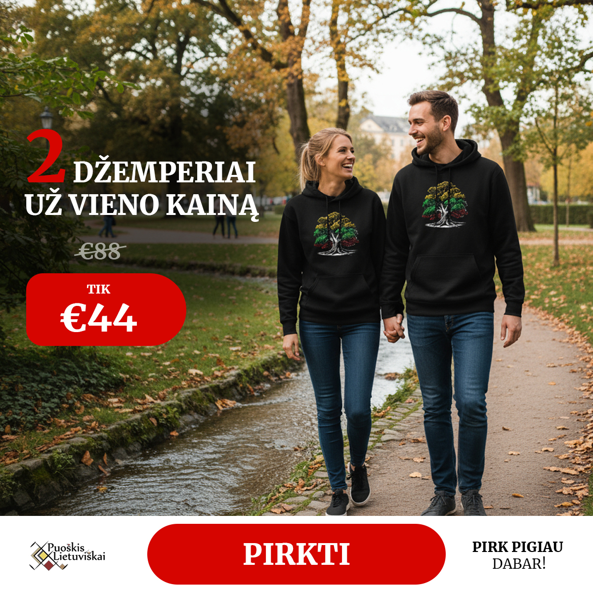 Du džemperiai "Ąžuolas" (juodi, unisex)