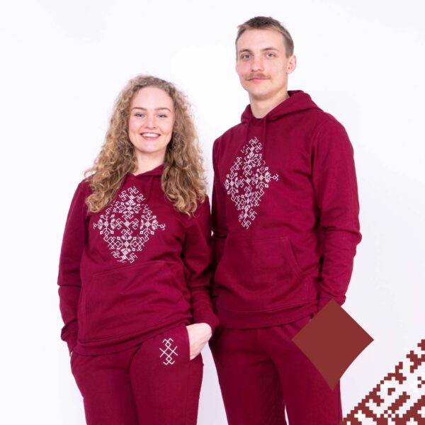 Džemperis su gobtuvu “Dangus” (Unisex, bordo)