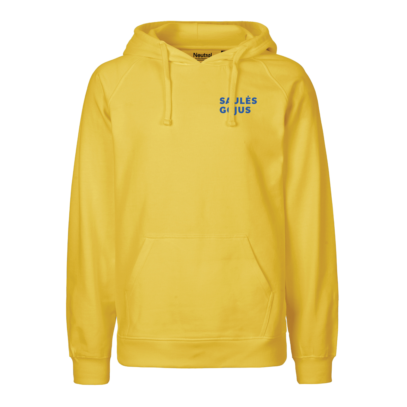 Džemperis su gobtuvu "Saulės gojus", geltonas (vaikiški, unisex)