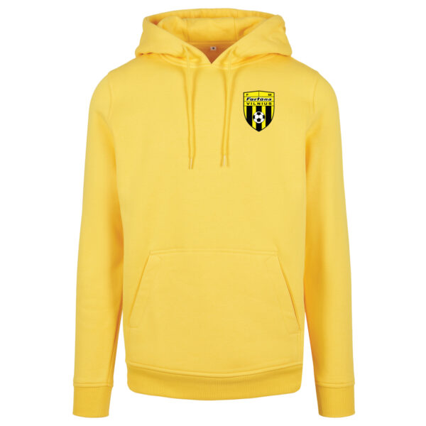 Džemperis su gobtuvu „Fortuna FM” (Unisex, geltonas)